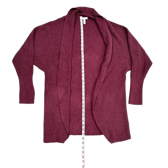 Leith Burgundy Dolman Sleeve Long Cardigan Sweater - Picture 5 of 6